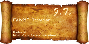 Fakó Tivadar névjegykártya